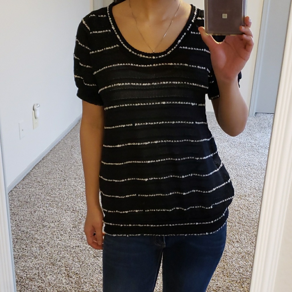 Stripe knit top-from Japan